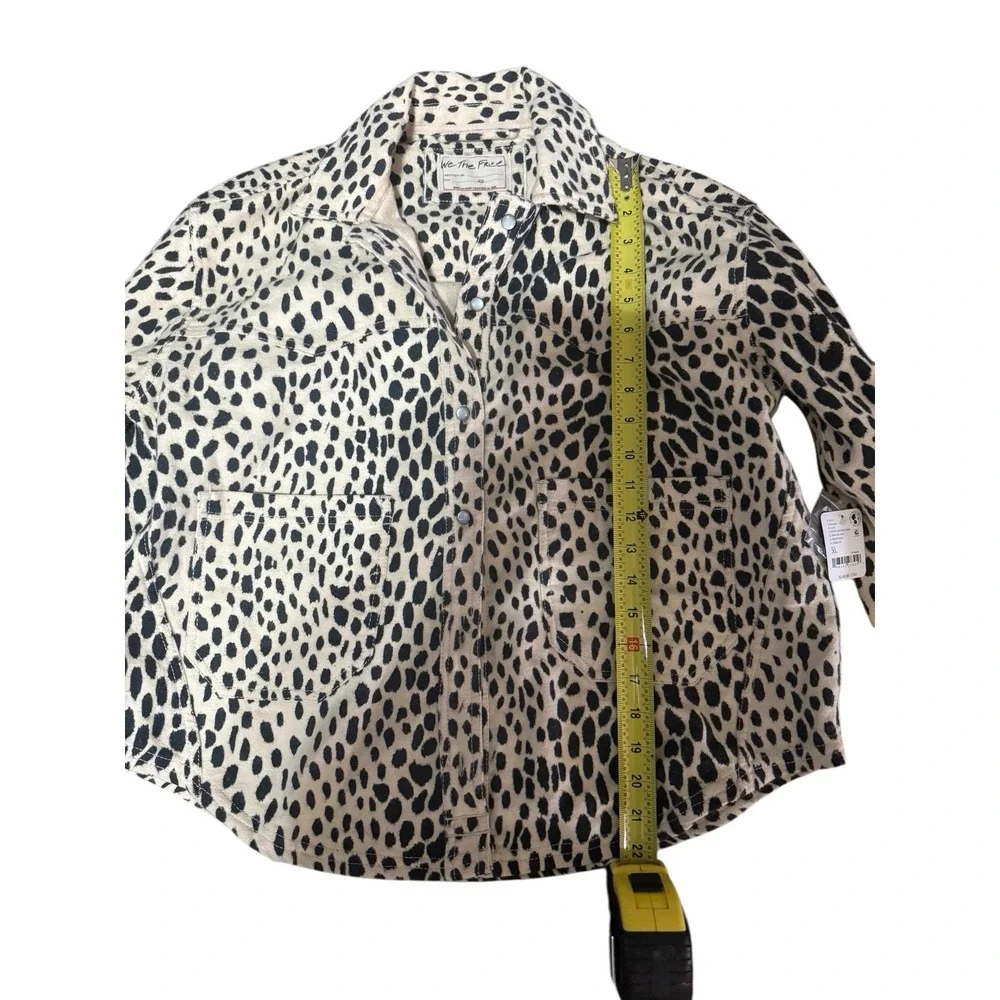Free People🤑Calico Boho🖤Flannel Shirt Oversized Snow Leopard XS Fit‎ (m) $148